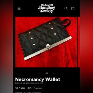Diabla 66 vegan wallet $90 retail rockabilly goth hot purse punk